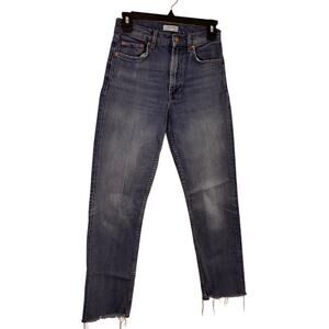 Zara Medium Wash High Rise Ankle Jeans Sz 2